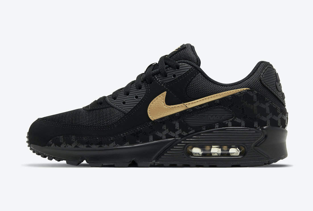nike air 90 black and gold