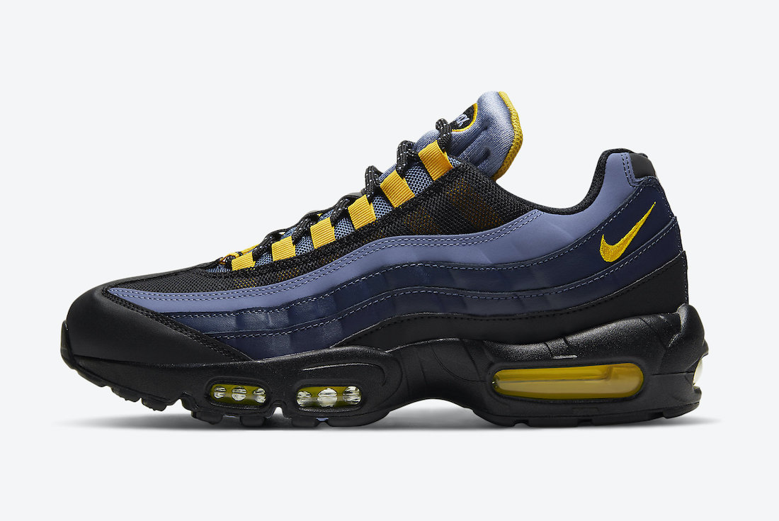 navy blue and yellow air max 95