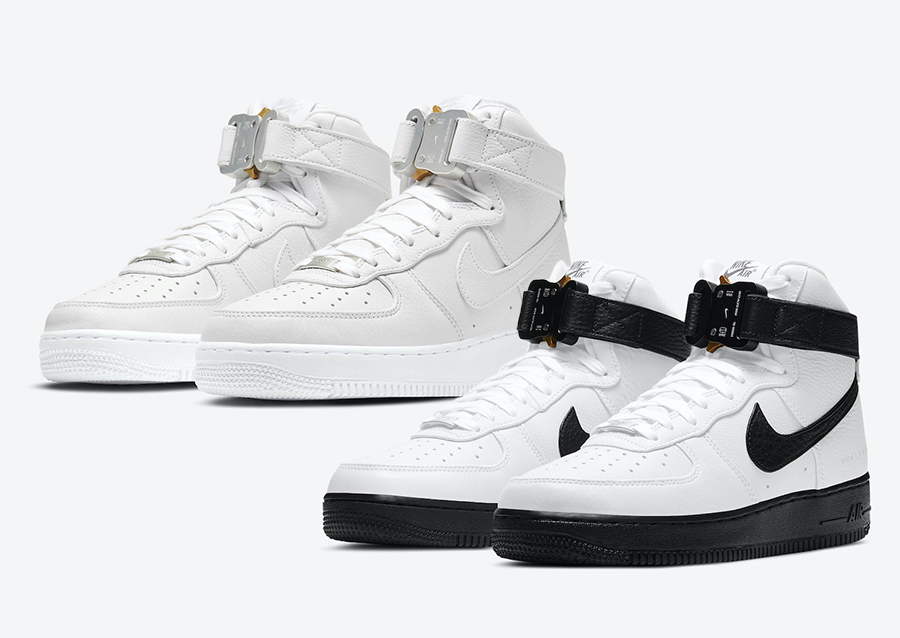 nike air force 1 hi sneakers in triple white