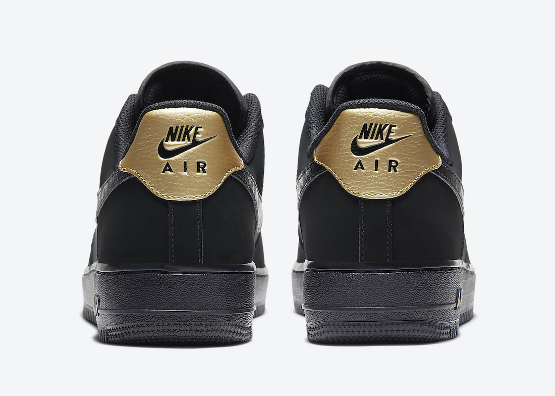 nike black and gold air force 1