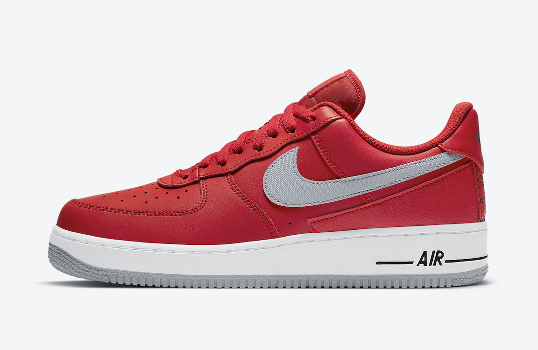 red and gray air force ones