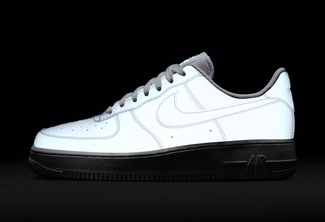 grey reflective air force 1