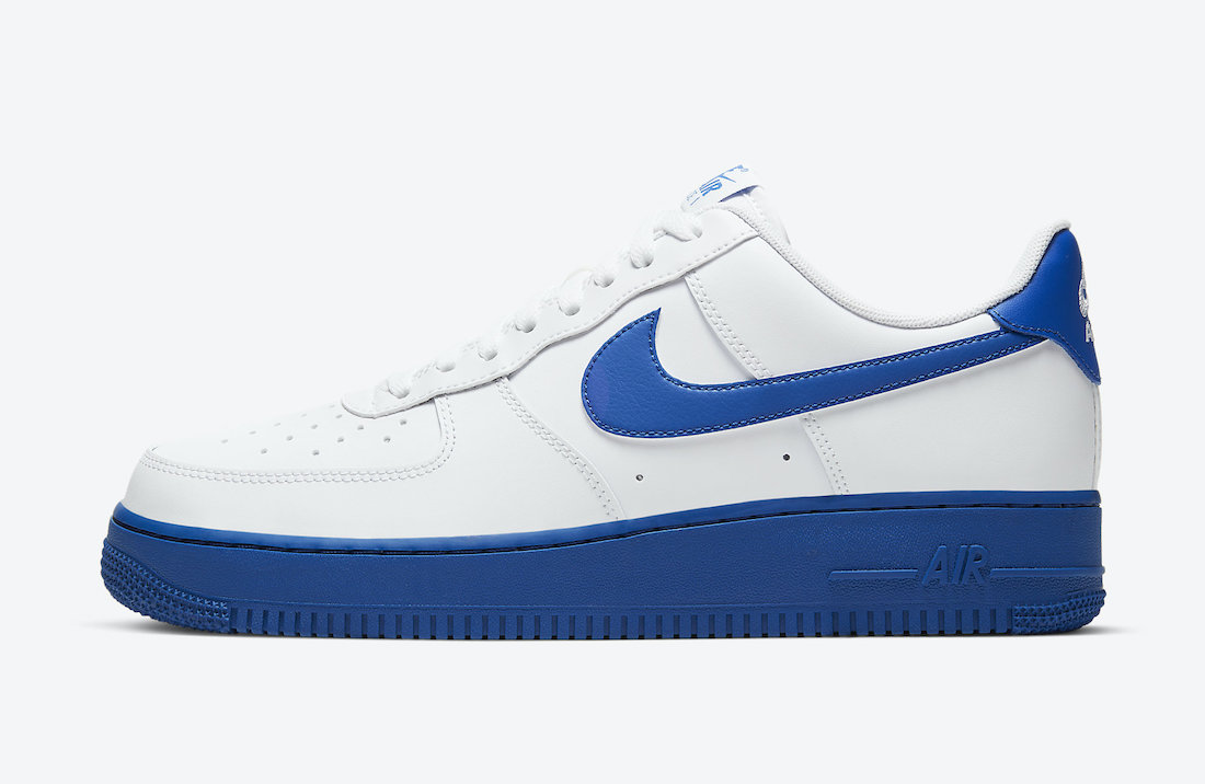 blue and white low top air force ones
