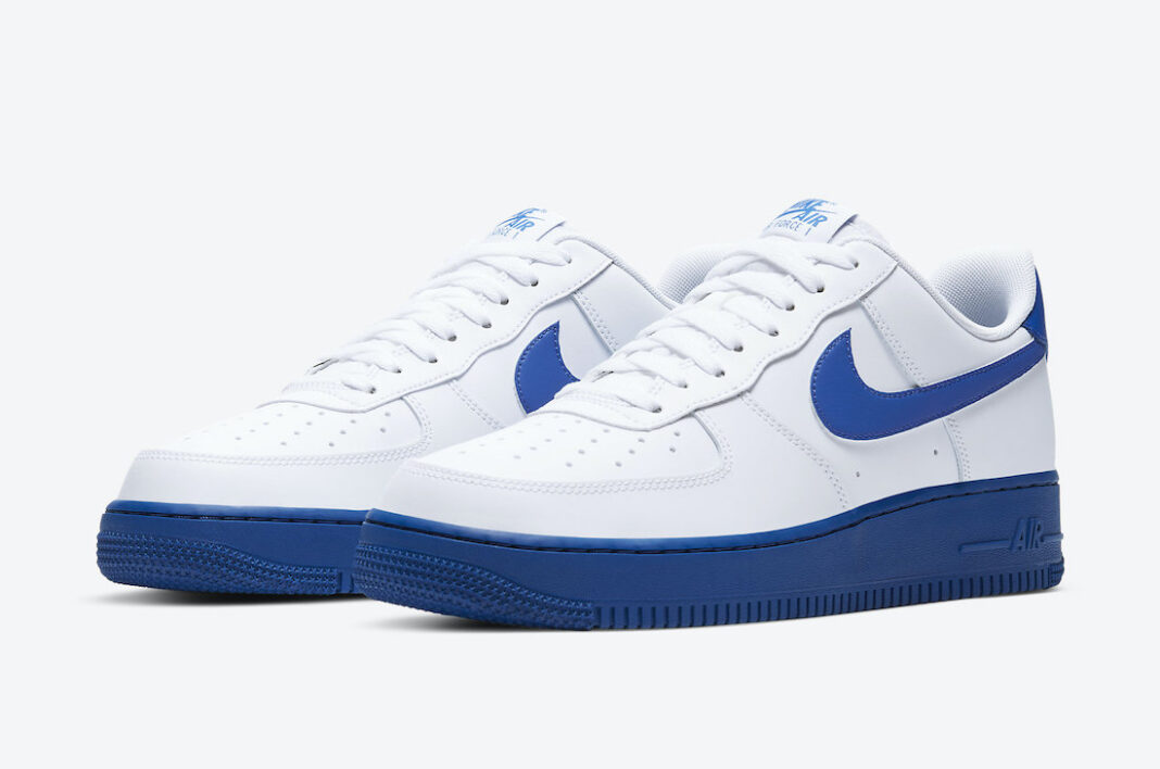 white air force 1 blue bottom