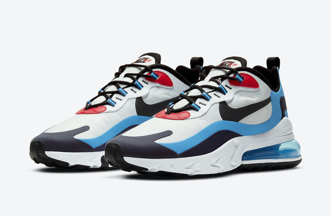 nike red white and blue air max 270 react sneakers