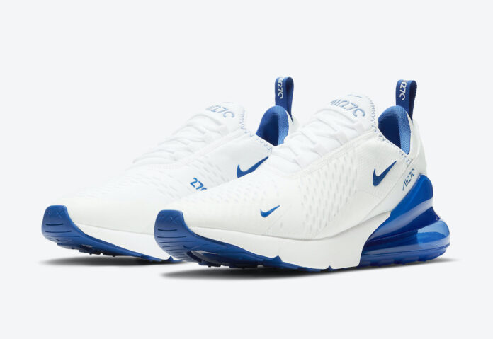 blue and white nike air max 270