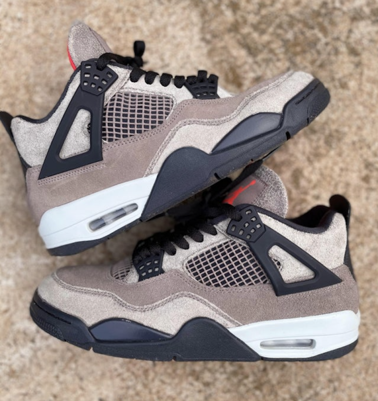 taupe haze jordan 4 pink laces