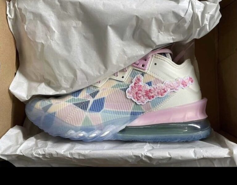 atmos Nike LeBron 18 Low Sakura Cherry Blossom CV7564-101 Release Date Info | SneakerFiles