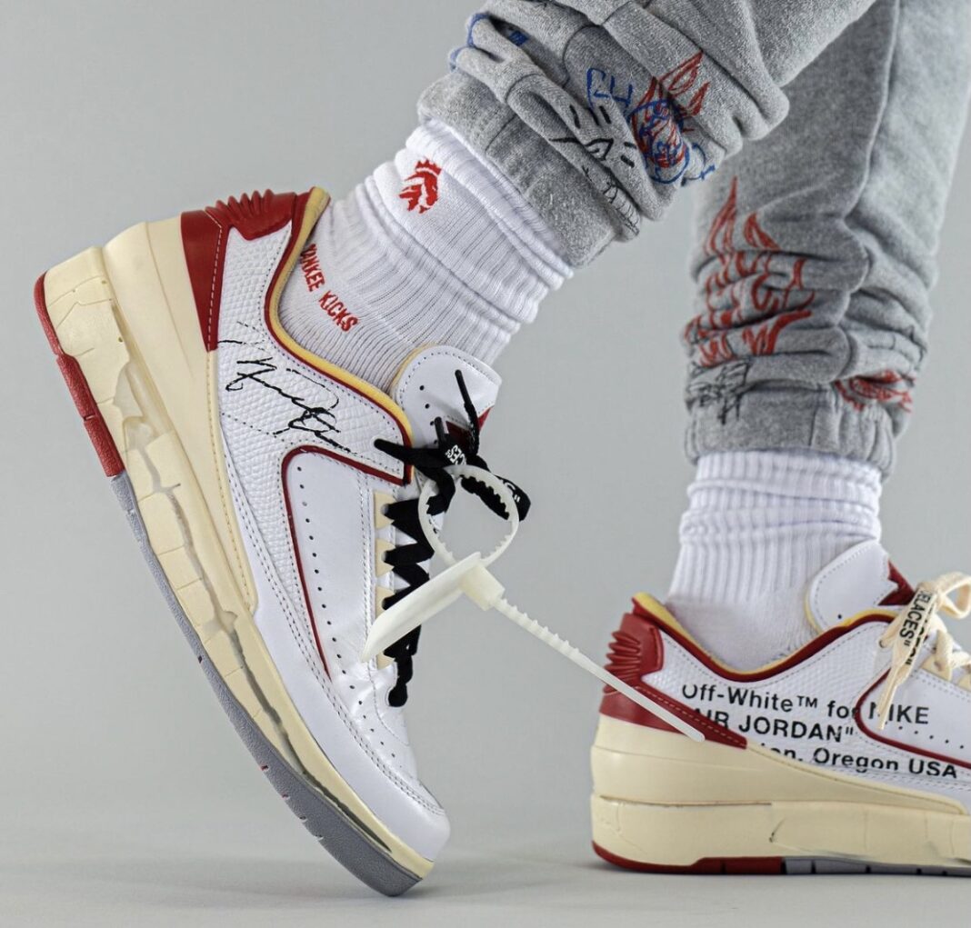 off white jordans red