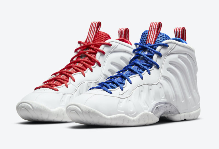 nike foamposite red white and blue