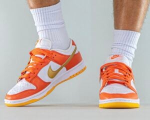 nike dunk low orange and gold