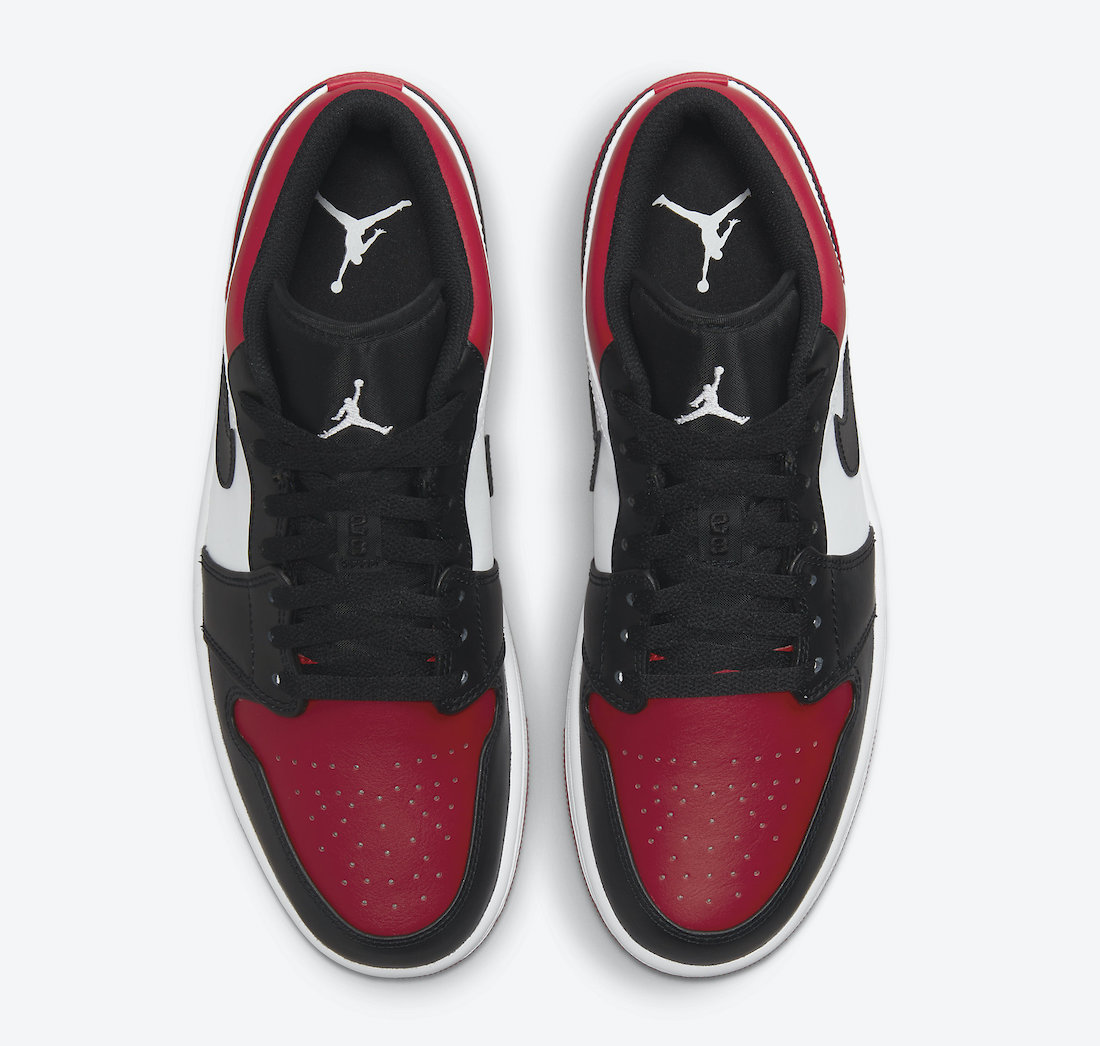Air Jordan 1 Low Bred Toe 553558-612 Release Date Info | SneakerFiles