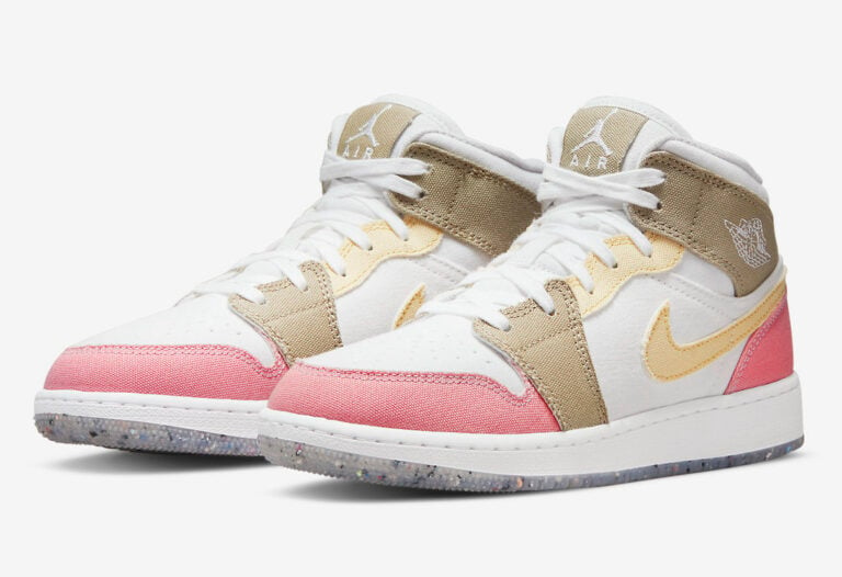 Air Jordan 1 Mid GS Pink Tan Yellow DJ0338-100 Release Date Info ...