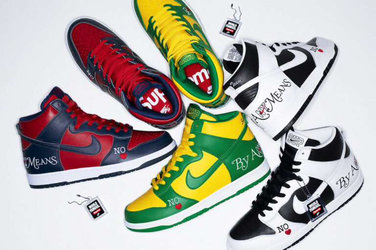 Supreme x Nike SB Dunk High By Any Means Release Date Info | SneakerFiles