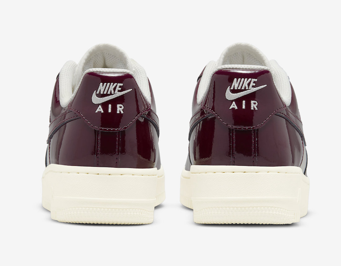 Nike Air Force 1 Low Patent White Burgundy DQ8583-100 Release Date Info ...