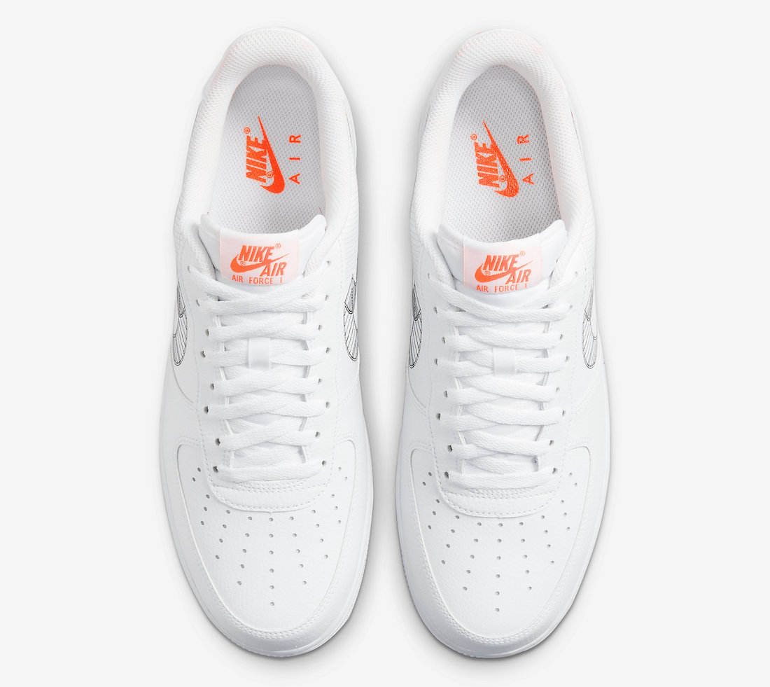 Nike Air Force 1 Low White Orange DV3505-100 Release Date