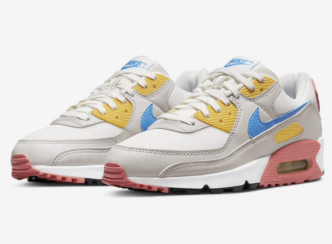 pink yellow and white air max