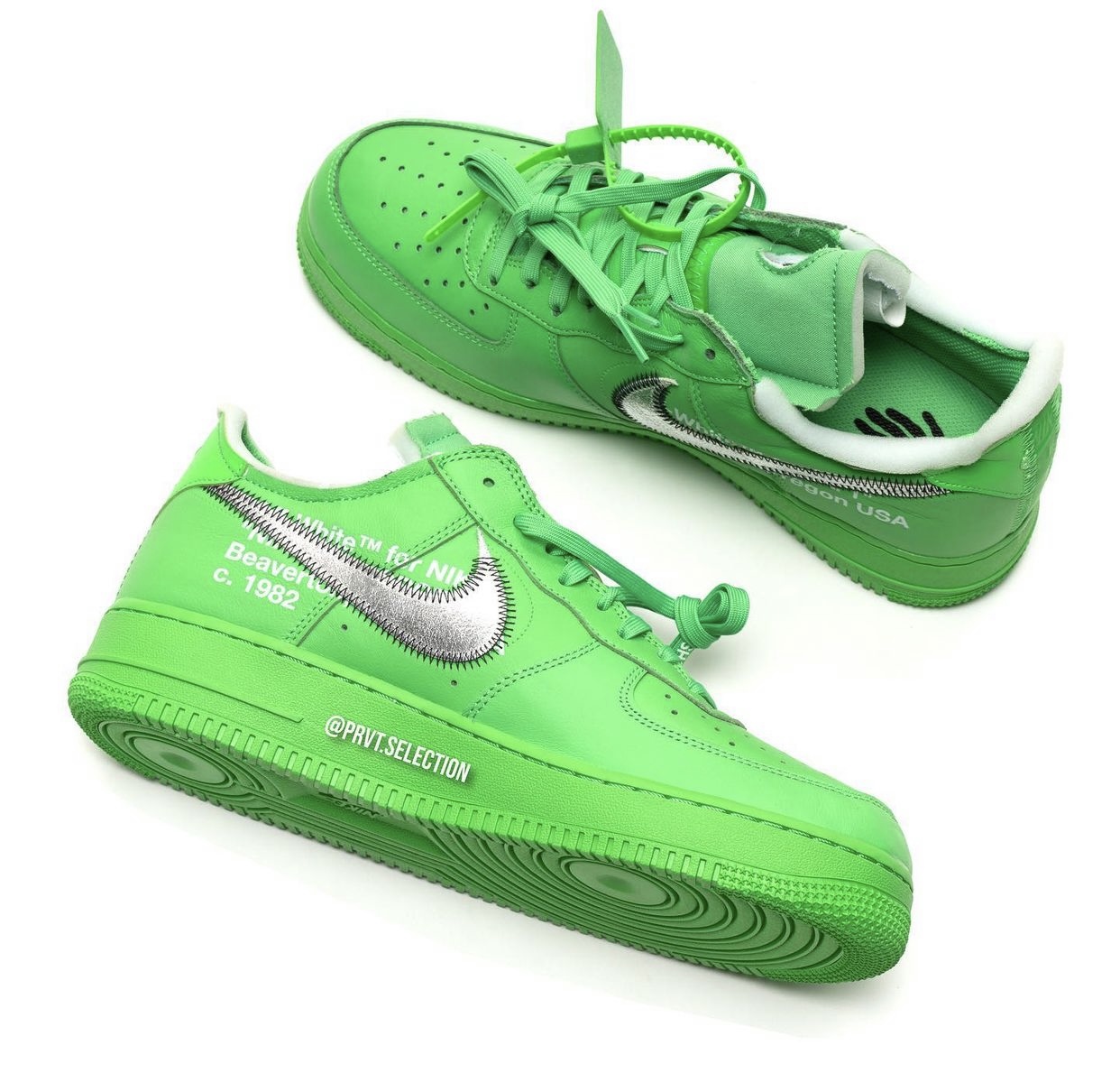 Nike Off-White Air Force 1 Shoes Brooklyn Light Green Spark DX1419-300  Men’s NEW