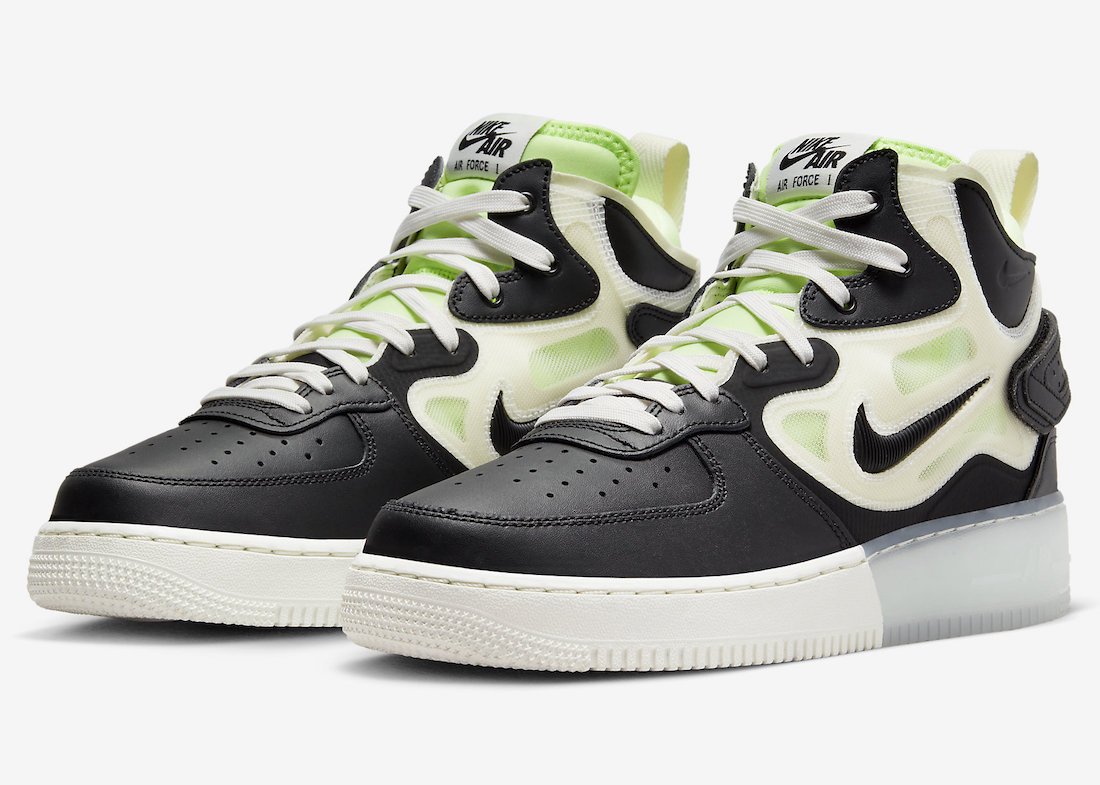 Nike Air Force 1 Mid React Black Neon DQ1872-100 Release Date Info ...