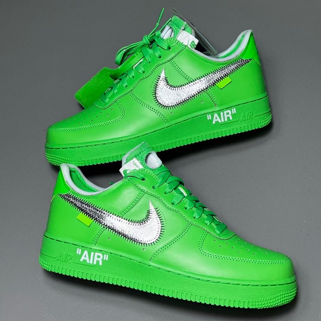 Nike Off-White Air Force 1 Shoes Brooklyn Light Green Spark DX1419