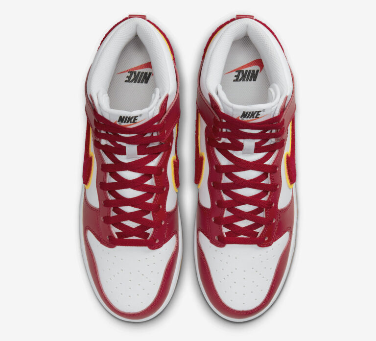 Nike Dunk High Chenille Swoosh White Gym Red DR8805-101 Release Date ...