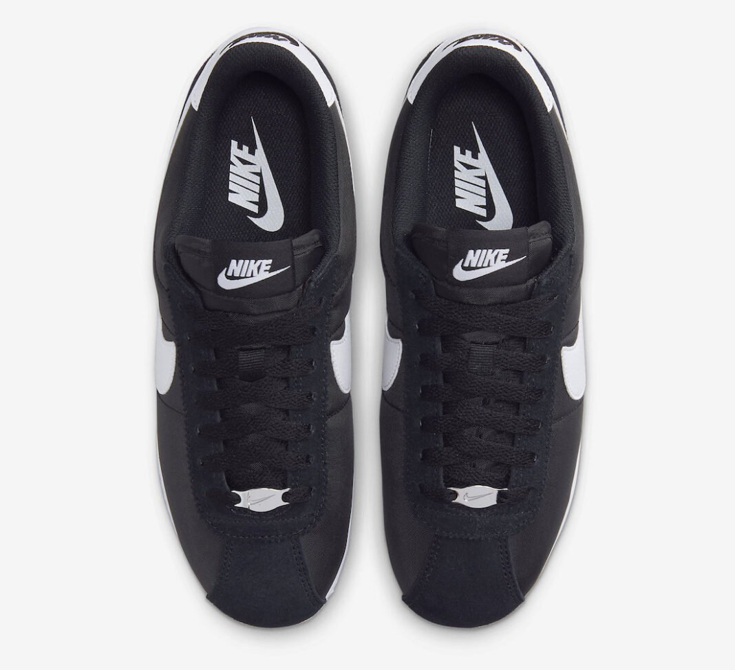 mens nike cortez black and white