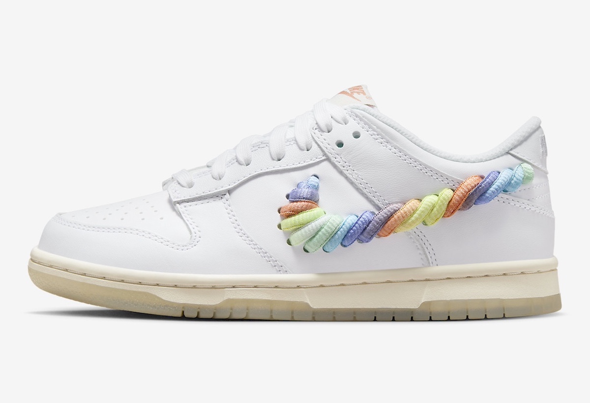 Nike Dunk Release Dates 2024 SneakerFiles   Nike Dunk Low Gs Rainbow Swoosh FN4861 100 