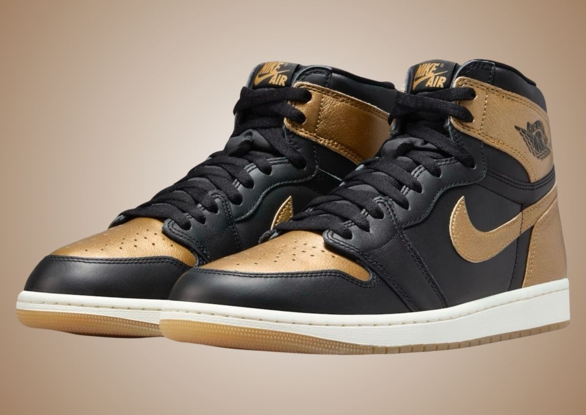 Jordan 1 black and metallic gold fashion