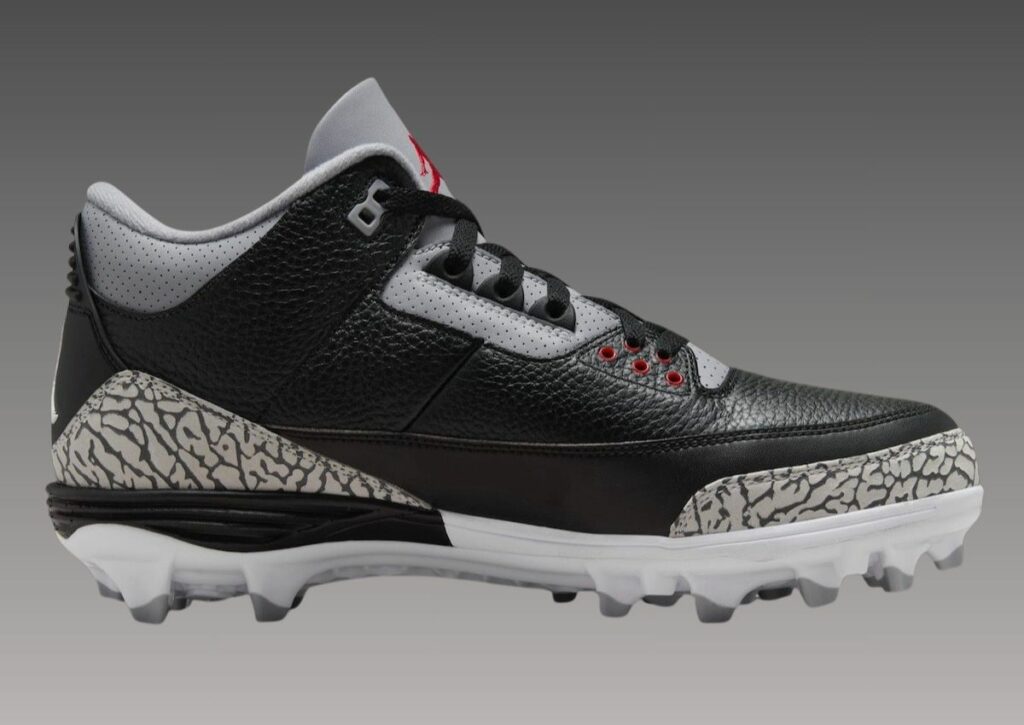 Air Jordan 3 Black Cement TD Cleats FZ8626-001