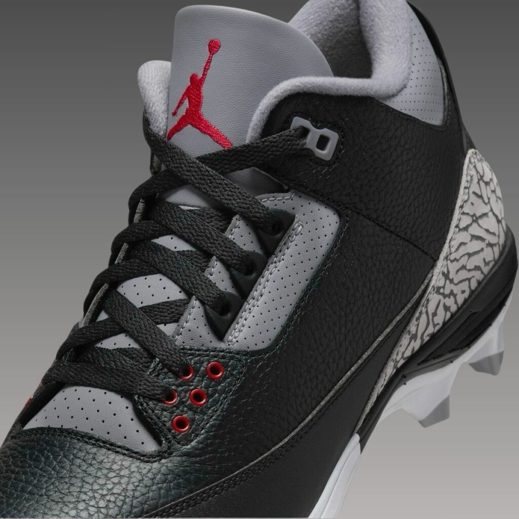 Air Jordan 3 Black Cement TD Cleats FZ8626-001