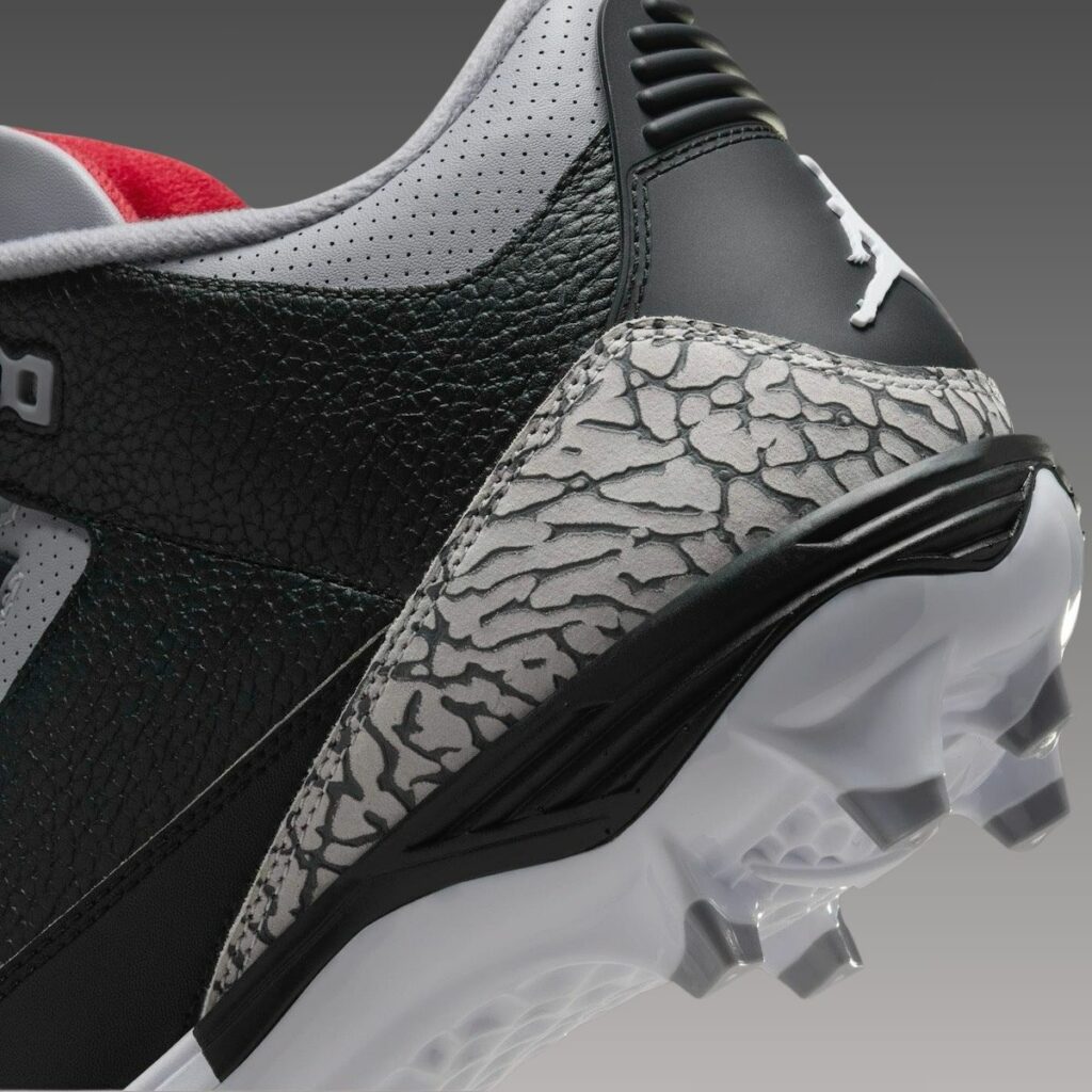 Air Jordan 3 Black Cement TD Cleats FZ8626-001