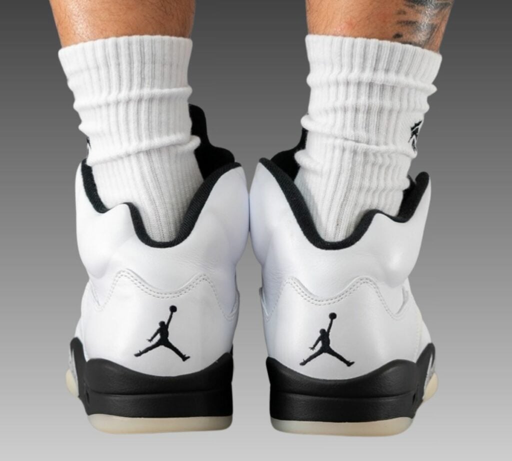 Air Jordan 5 White Black Metallic Silver DD0587-110 On-Feet