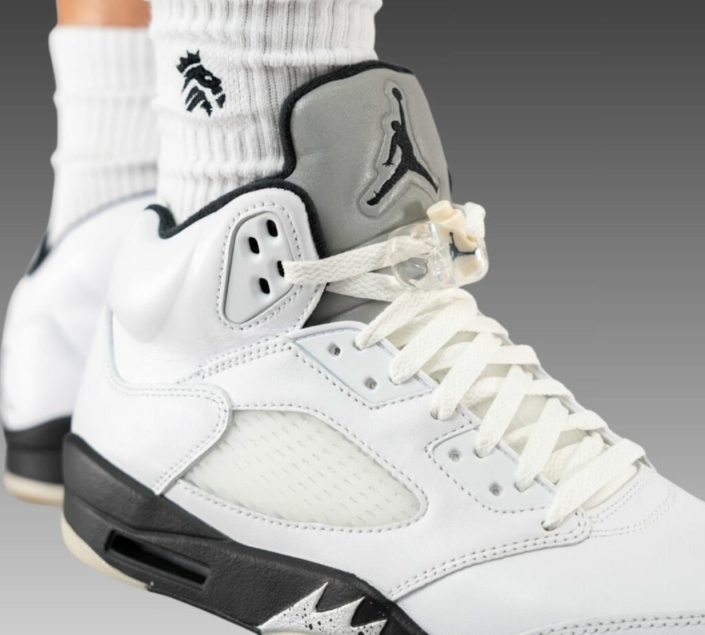 Air Jordan 5 White Black Metallic Silver DD0587-110 On-Feet