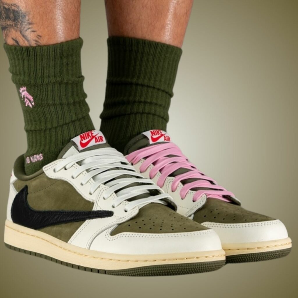 Travis Scott Air Jordan 1 Low OG Medium Olive DM7866-200 On-Feet