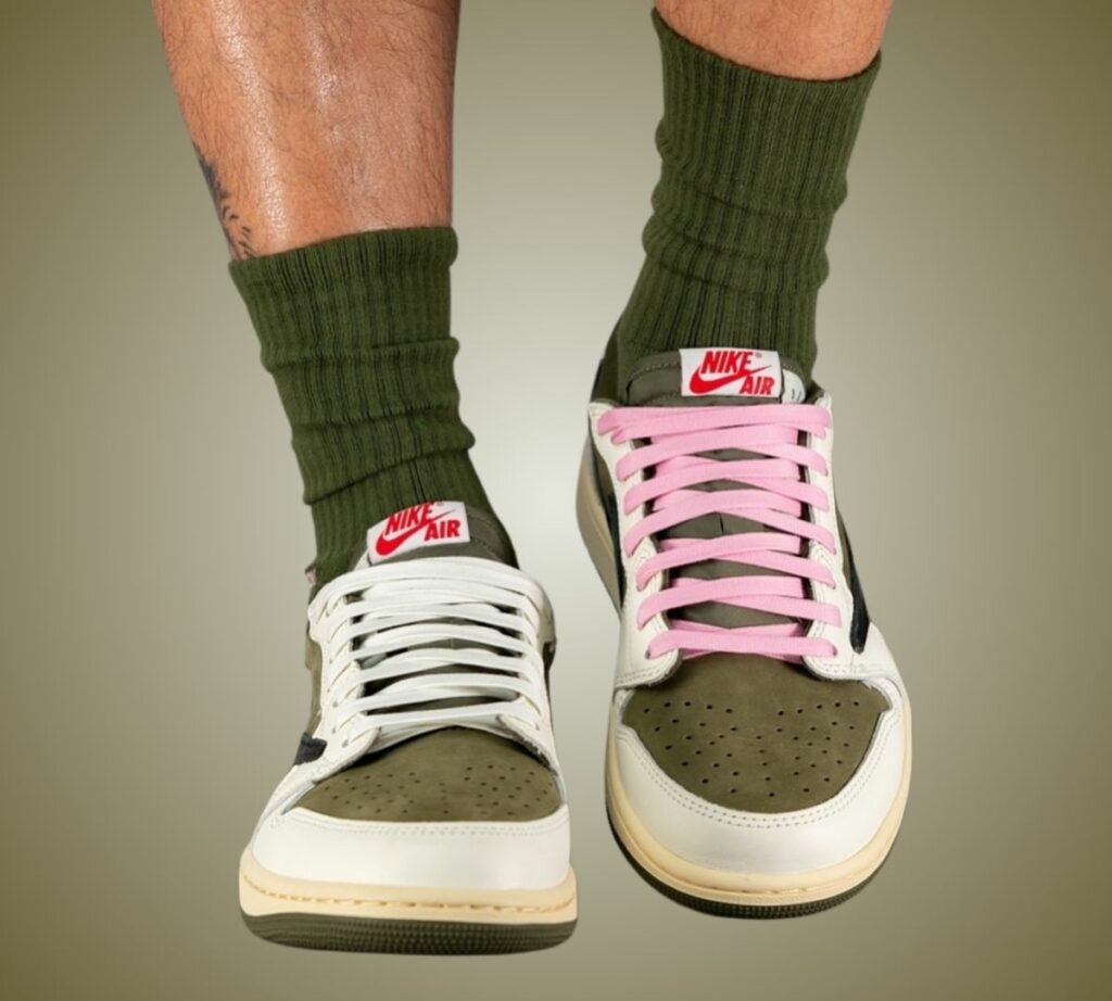 Travis Scott Air Jordan 1 Low OG Medium Olive DM7866-200 On-Feet