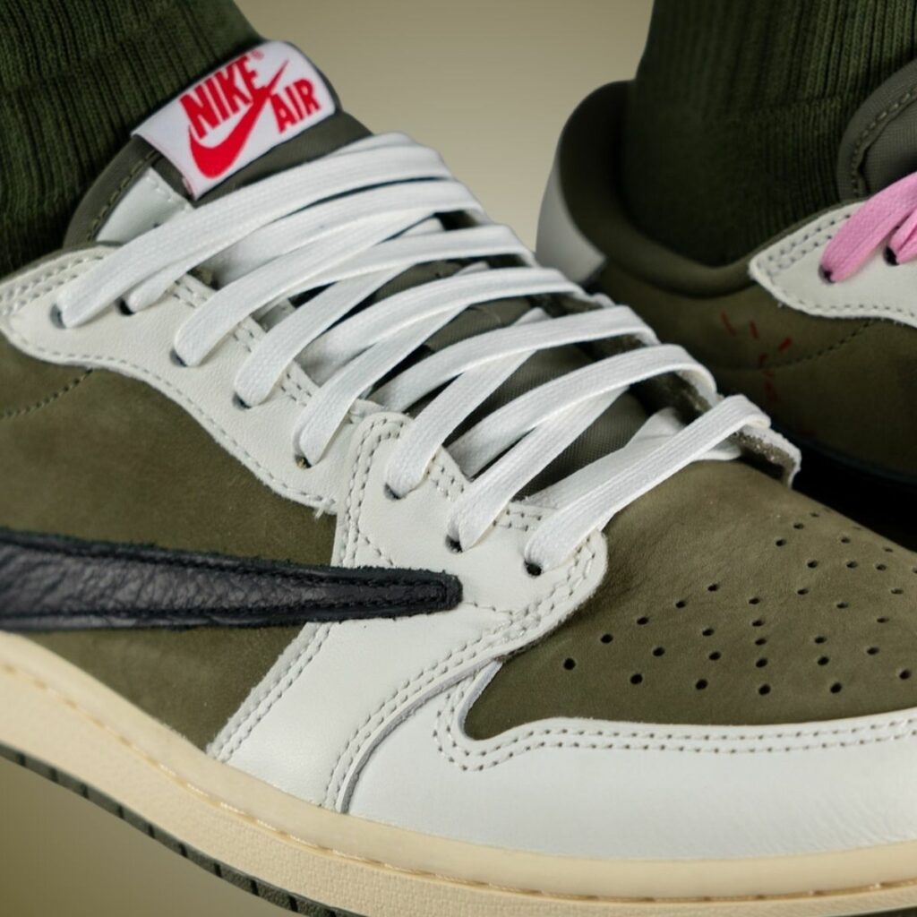 Travis Scott Air Jordan 1 Low OG Medium Olive DM7866-200 On-Feet