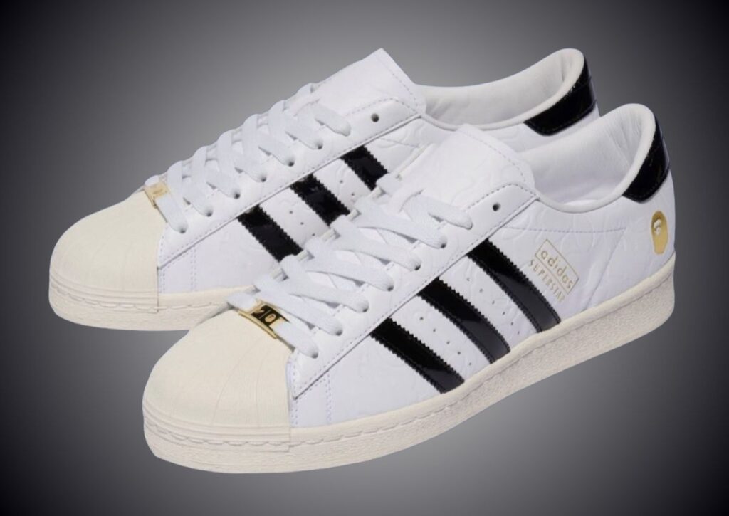 Bape adidas Superstar White Black JR2701