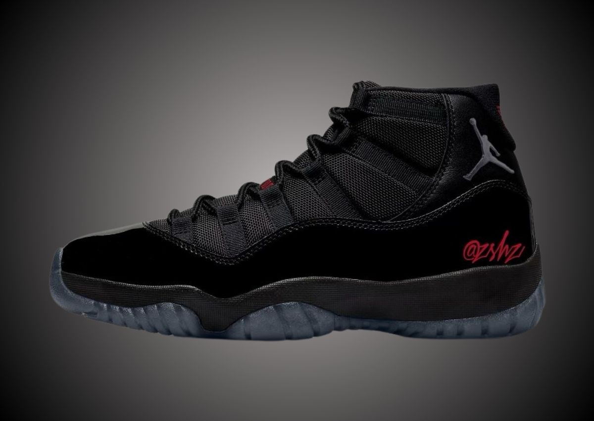 Jordan 11 black with red jumpman best sale