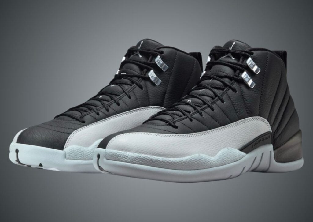 Jordan 12 grey and white best sale