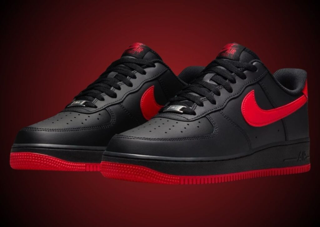 Black red and white air force 1 best sale