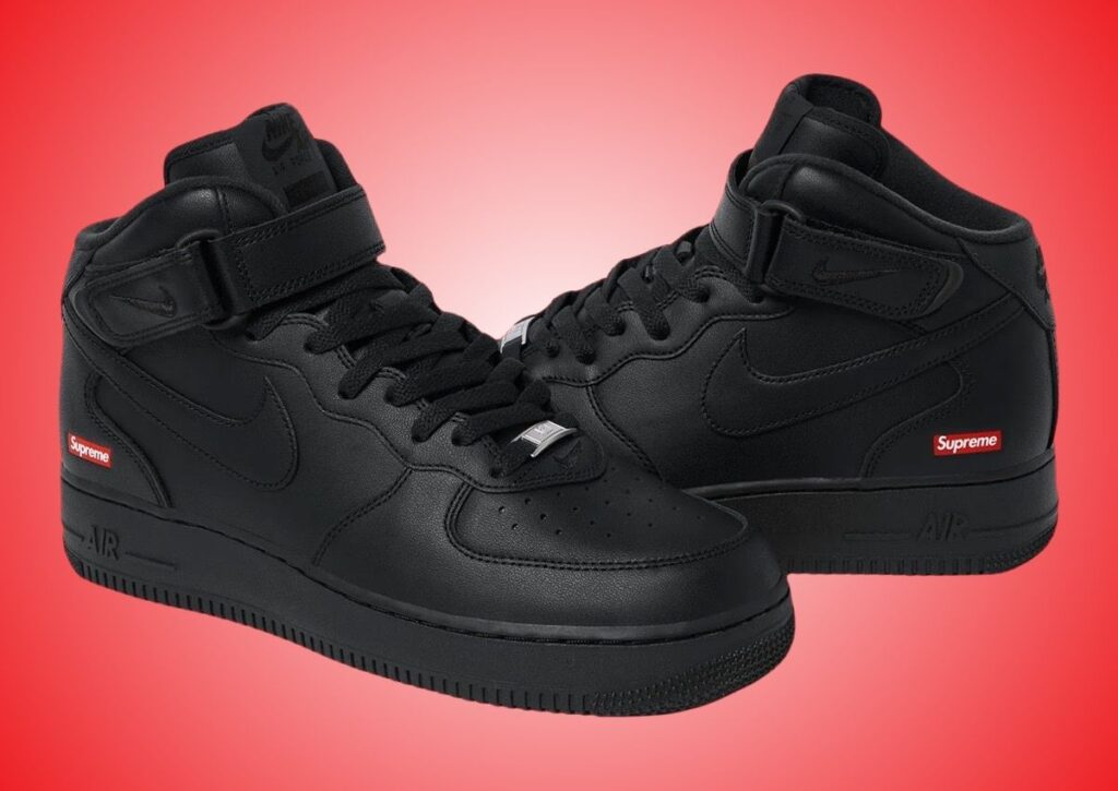 Supreme Nike Air Force 1 Mid Black FZ8784-001 Release Details