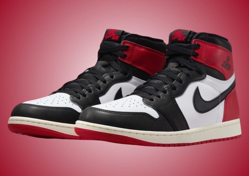 Air jordan 1 red and white black on sale