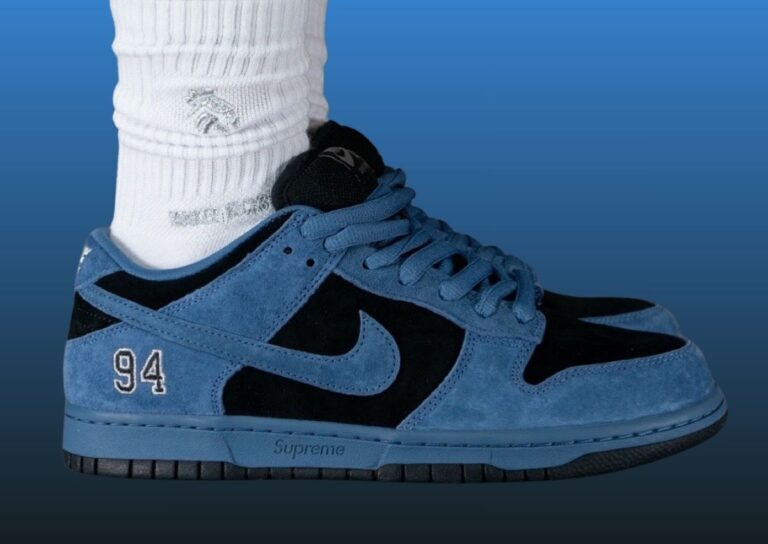 Supreme Nike SB Dunk Low Ocean Fog On-Foot