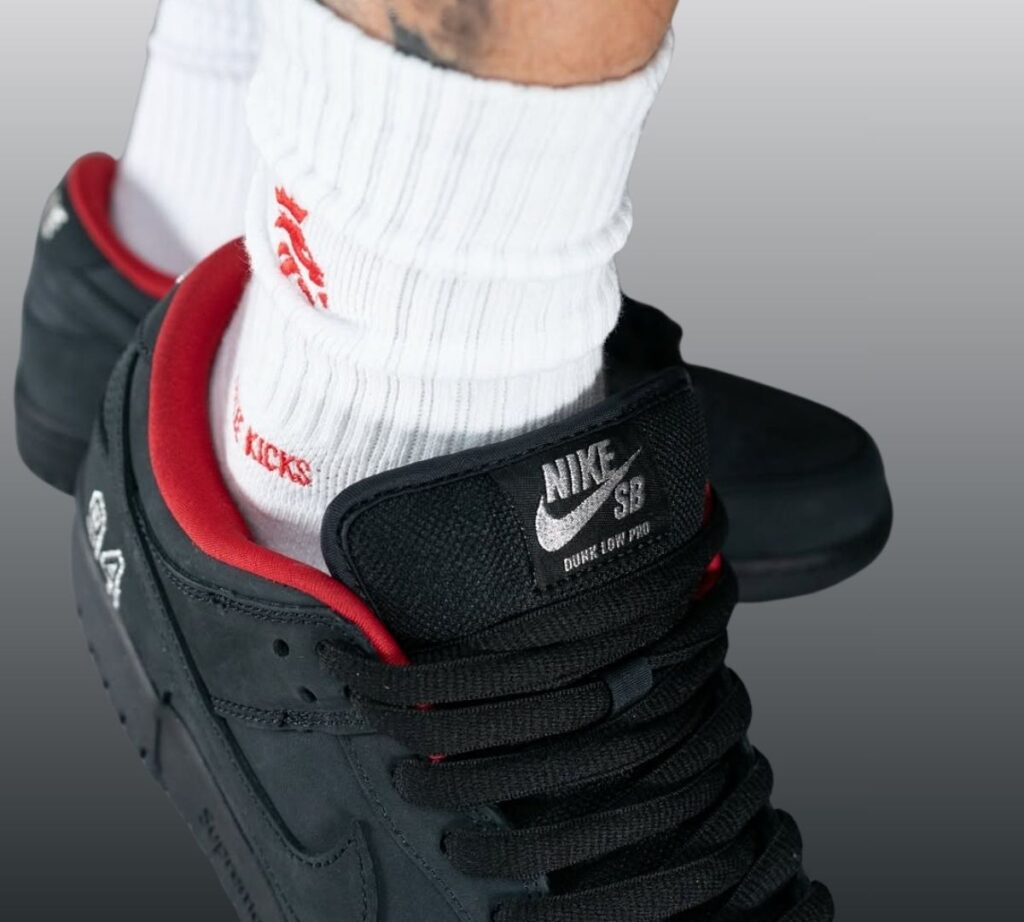 Supreme Nike SB Dunk Low Black HQ8487-001 On-Feet